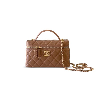 CHANEL 25C VANITY CASE WITH CHAIN LAMBSKIN AP4804 (19.5*17*5cm)